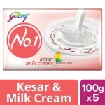 GODREJ NO.1 KESAR MILK CREAM (500GM) 5 PIS 100GM PACK