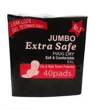 JUMBO EXTRA SAFE MAXI DRY XXL 40 SANITARY PADS PACK