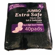 JUMBO EXTRA SAFE MAXI DRY XXXL 40 SANITARY PADS PACK