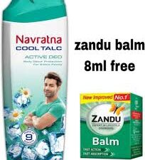 NAVRATNA COOL TALK ACTIVE DEO POWDER (100GM)+ZANDU BALM FREE