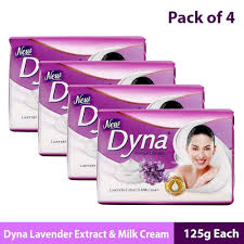 NEW DYNA LAVENDER & MILK CREAM SOAP (500GM) 4 PIS 125 GM PACK