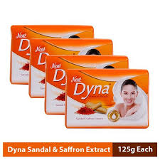 NEW DYNA SANDAL & SAFFRON SOAP (500GM) 4 PIS 125 GM PACK