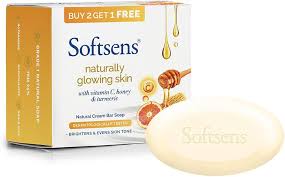 SOFTSENS NARURALLY GLOEING SKIN VITAMIN C HONEY & TURMERIC (300GM) 3 PIS 100GM PACK