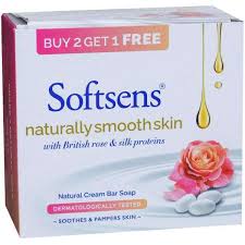 SOFTSENS NARURALLY SMOOTH SKIN BRITISH ROSE & SILK POROTEINS (300GM) 3 PIS 100GM PACK