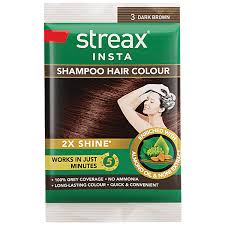 STEAX INSTA SHAMPOO HAIR COLOUR 4 DARK BROWN 9ML+9ML