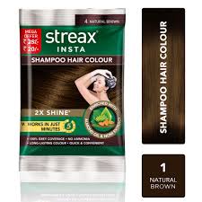 STEAX INSTA SHAMPOO HAIR COLOUR 4 NATURAL BROWN 9ML+9ML