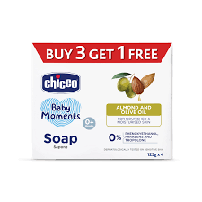 CHICCO BABY MOMENT SOAP 125 GM 3+1 BUY 3 GET 1 FREE